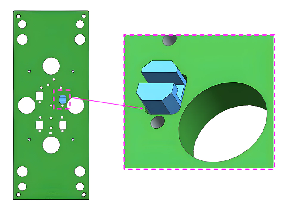 Angled Ejectors and Mold Plates Strategic Clearance in mold design