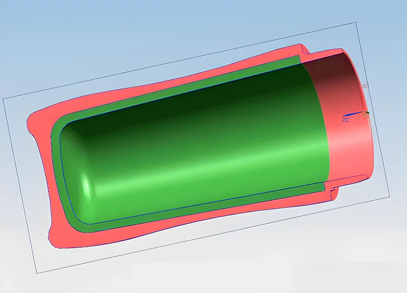 Cross section for overmolded cup